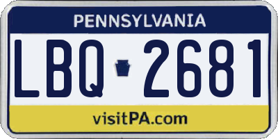 PA license plate LBQ2681