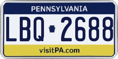 PA license plate LBQ2688