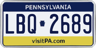 PA license plate LBQ2689