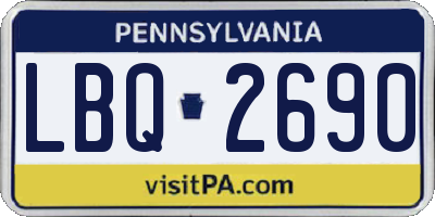 PA license plate LBQ2690