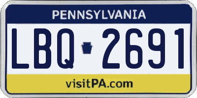 PA license plate LBQ2691