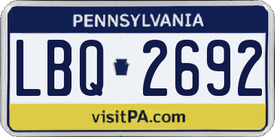 PA license plate LBQ2692