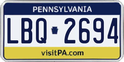 PA license plate LBQ2694