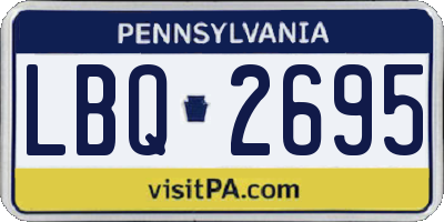 PA license plate LBQ2695