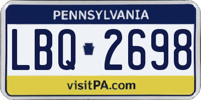 PA license plate LBQ2698