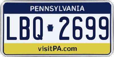 PA license plate LBQ2699