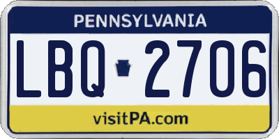 PA license plate LBQ2706