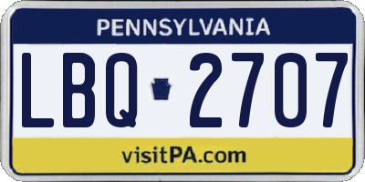 PA license plate LBQ2707