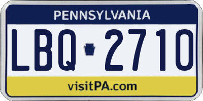 PA license plate LBQ2710