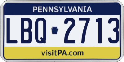 PA license plate LBQ2713