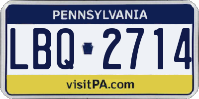 PA license plate LBQ2714