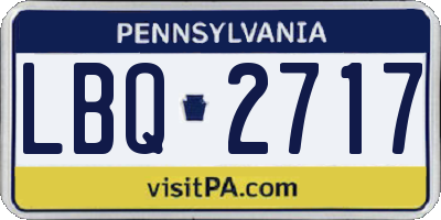 PA license plate LBQ2717