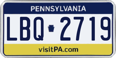 PA license plate LBQ2719