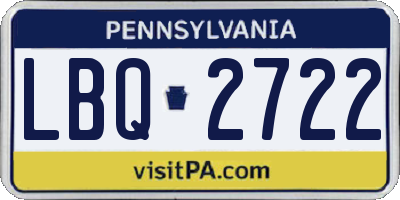PA license plate LBQ2722