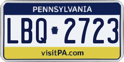 PA license plate LBQ2723