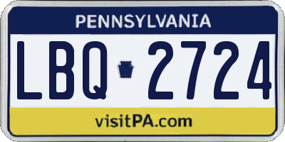 PA license plate LBQ2724