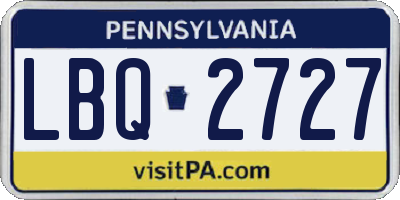 PA license plate LBQ2727