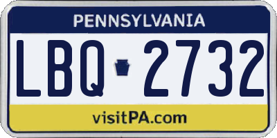 PA license plate LBQ2732