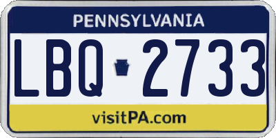 PA license plate LBQ2733