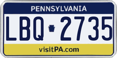 PA license plate LBQ2735