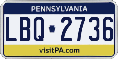 PA license plate LBQ2736