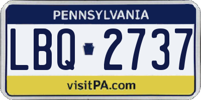 PA license plate LBQ2737