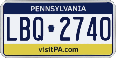 PA license plate LBQ2740