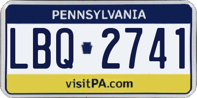 PA license plate LBQ2741