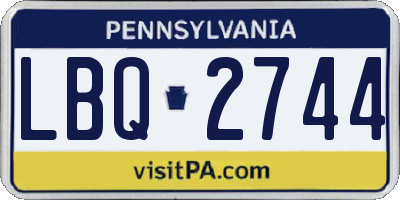 PA license plate LBQ2744