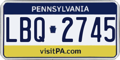 PA license plate LBQ2745