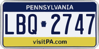 PA license plate LBQ2747