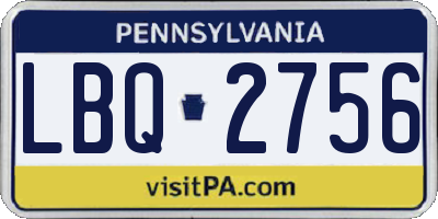 PA license plate LBQ2756