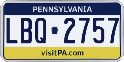 PA license plate LBQ2757