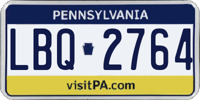 PA license plate LBQ2764