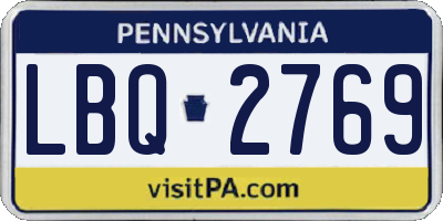 PA license plate LBQ2769