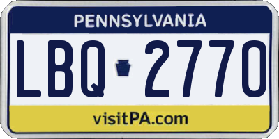 PA license plate LBQ2770