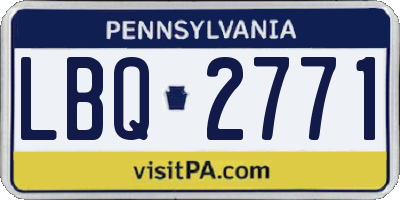 PA license plate LBQ2771