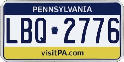 PA license plate LBQ2776
