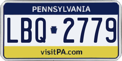PA license plate LBQ2779