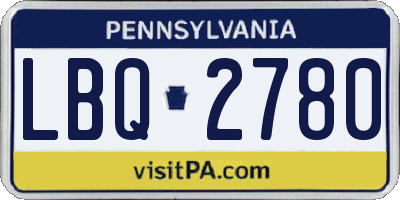 PA license plate LBQ2780