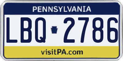 PA license plate LBQ2786