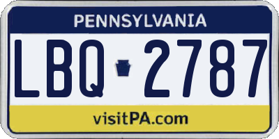 PA license plate LBQ2787