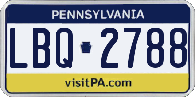 PA license plate LBQ2788