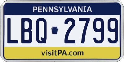 PA license plate LBQ2799