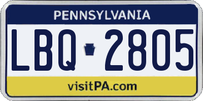 PA license plate LBQ2805