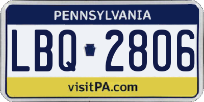 PA license plate LBQ2806