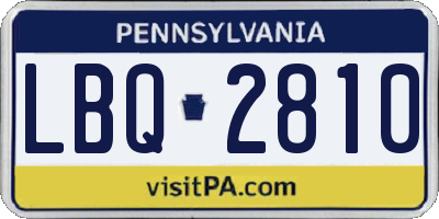 PA license plate LBQ2810