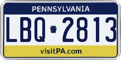 PA license plate LBQ2813