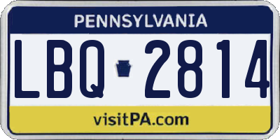 PA license plate LBQ2814