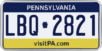 PA license plate LBQ2821